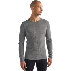 Icebreaker Men's Merino 200 Oasis Long Sleeve Crewe Thermal Top -Urban Trail Sales Store 104365013 2