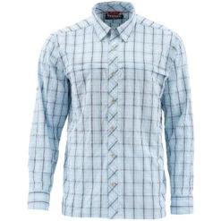 Men's Stone Cold Fishing Long Sleeve Shirt -Urban Trail Sales Store 12262 439 stone cold ls shirt mist admiral blue plaid front s20 2 lowres plp 785d2535 2b2b 4969 b132 bd44dbf18432