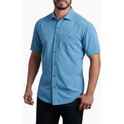 KUHL Men's Optimizr Short Sleeve -Urban Trail Sales Store 7316 Optimizer SS Marin Blue Front