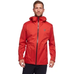 Black Diamond Men's Stormline Stretch Rain Shell -Urban Trail Sales Store CDT0 6019 M STORMLINE STRETCH RAIN SHELL RED ROCK 01