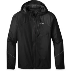 Outdoor Research Men's Helium Rain Jacket -Urban Trail Sales Store F20 M HeliumRainJacket Black 275386 0001