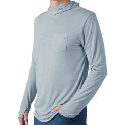 Men's Bamboo Lightweight Hoodie -Urban Trail Sales Store LWH CaysBlue Front 1 1