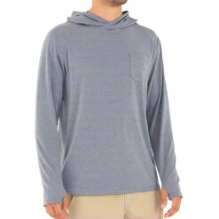 Men's Bamboo Crossover Hoody -Urban Trail Sales Store M Crossover Hoody HeatherBlueDusk 1