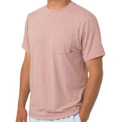 Men's Bamboo Flex Pocket Tee -Urban Trail Sales Store M FlexPocketTee HeatherAdobeRed 1