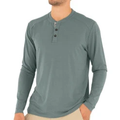 Men's Bamboo Flex Henley -Urban Trail Sales Store M Flex Henley Balsam 1