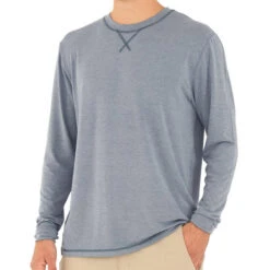 Men's Bamboo Flex Long Sleeve 3 Men's Bamboo Flex Long Sleeve -Urban Trail Sales Store M Flex LongSleeve HeatherBlueDusk 1