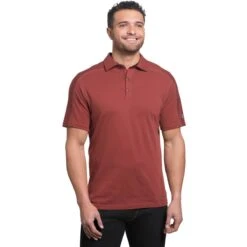 KUHL Men's Wayfarer Short Sleeve Polo Shirt -Urban Trail Sales Store Men s Wayfarer 7242 Sundried Tomato