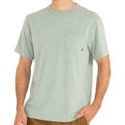 Men's Bamboo Flex Pocket Tee -Urban Trail Sales Store Mens FlexPocketTee HeatherKeysGreen 1