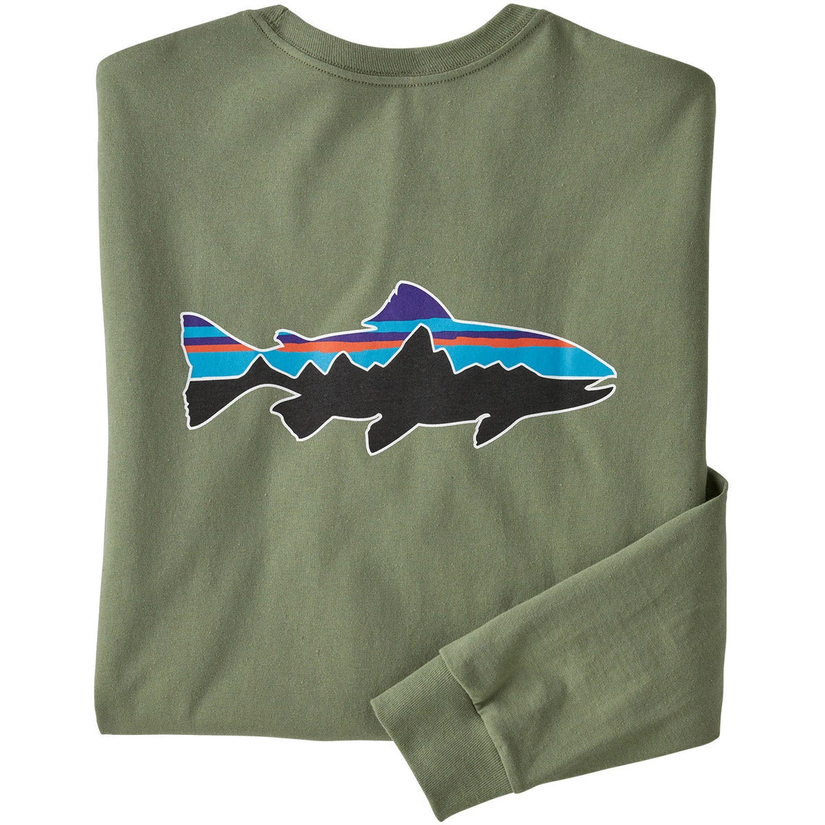 Patagonia Men's Long-Sleeved Fitz Roy Trout Responsibili-Tee 2 Patagonia Men's Long-Sleeved Fitz Roy Trout Responsibili-Tee - Image 2