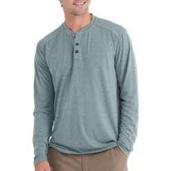 Men's Bamboo Flex Henley -Urban Trail Sales Store flex henley heather juniper men top 1
