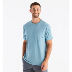 Men's Bamboo Flex Pocket Tee -Urban Trail Sales Store flex pocket tee heather mineral men 1