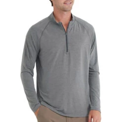 Men's Bamboo Flex Quarter Zip -Urban Trail Sales Store flex quarter zip heather graphite men top 1 1