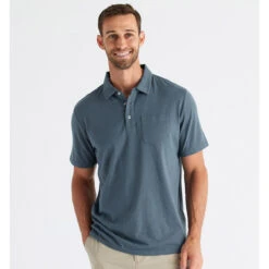 Men's Bamboo Heritage Polo 15 Men's Bamboo Heritage Polo -Urban Trail Sales Store heritage polo slate blue men 1