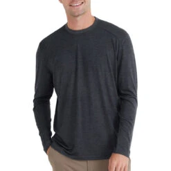 Men's Bamboo Midweight Long Sleeve -Urban Trail Sales Store midweight long sleeve heather black men top 1 1