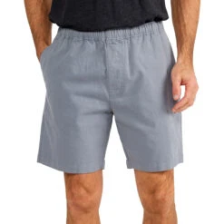 Men's Stretch Canvas Short - 7" -Urban Trail Sales Store sp22 stretch canvas short 7in slate men bottom 1